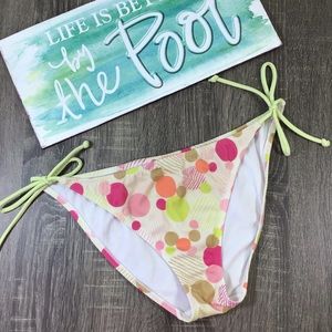 Victoria's Secret Side Tie Bikini Bottom Polka Dot Size Large